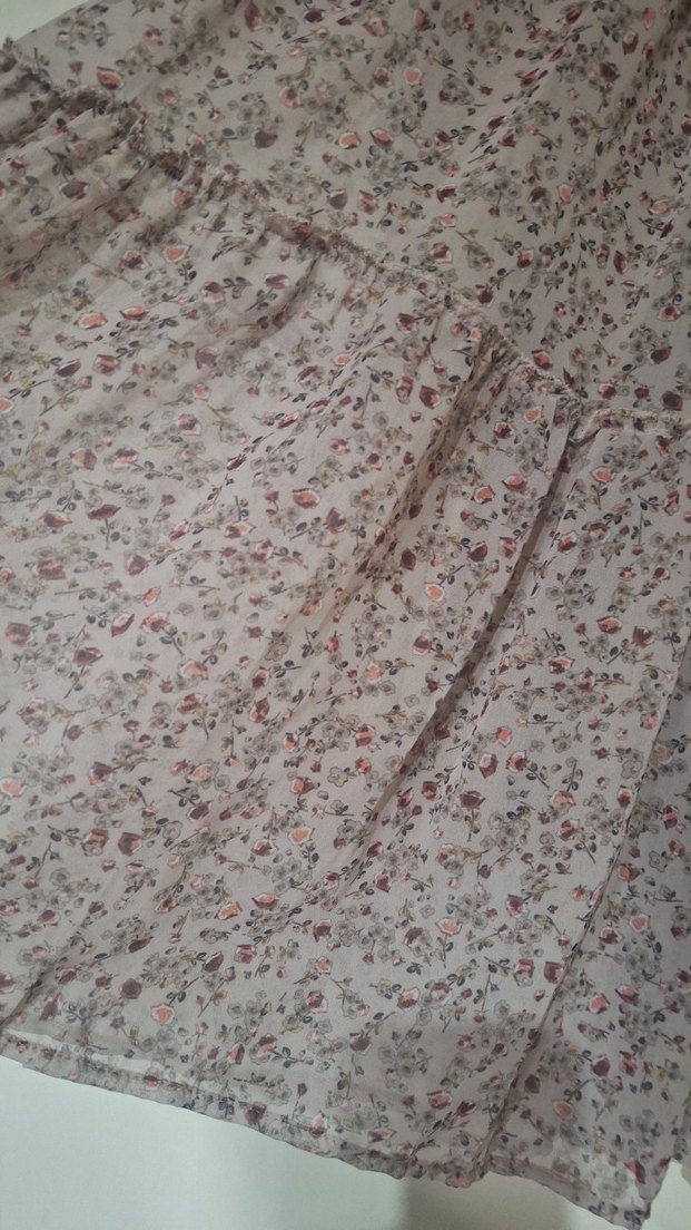 Bohem Uzun Kollu Bej Elbise - Görsel 2