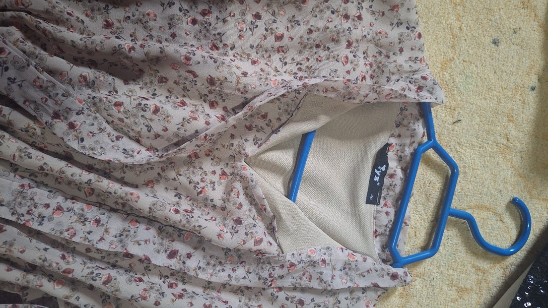 Bohem Uzun Kollu Bej Elbise - Görsel 4