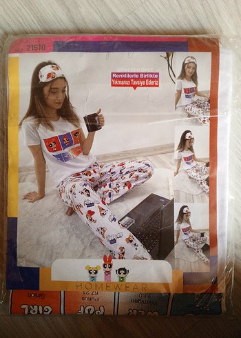 Diğer %100 PAMUK alt üst pijama takımı pamuk göz bantlı