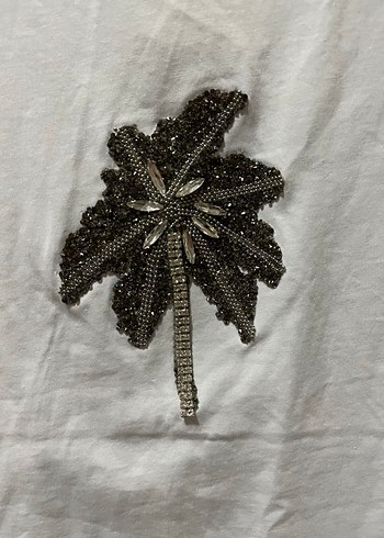 Beyaz Mini Baskılı Kadın Tişört - Görsel 2