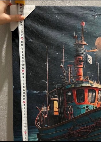 Karanlık Renkli Çok Renkli Tekne Tablosu - Görsel 3