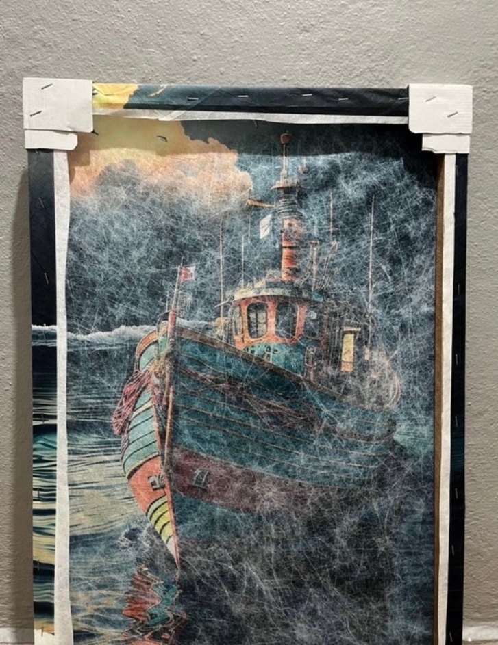 Karanlık Renkli Çok Renkli Tekne Tablosu - Görsel 4