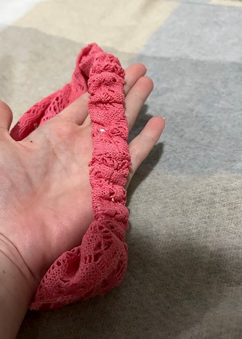 Dantel Detaylı Pembe Bohem Saç Bandı - Görsel 2