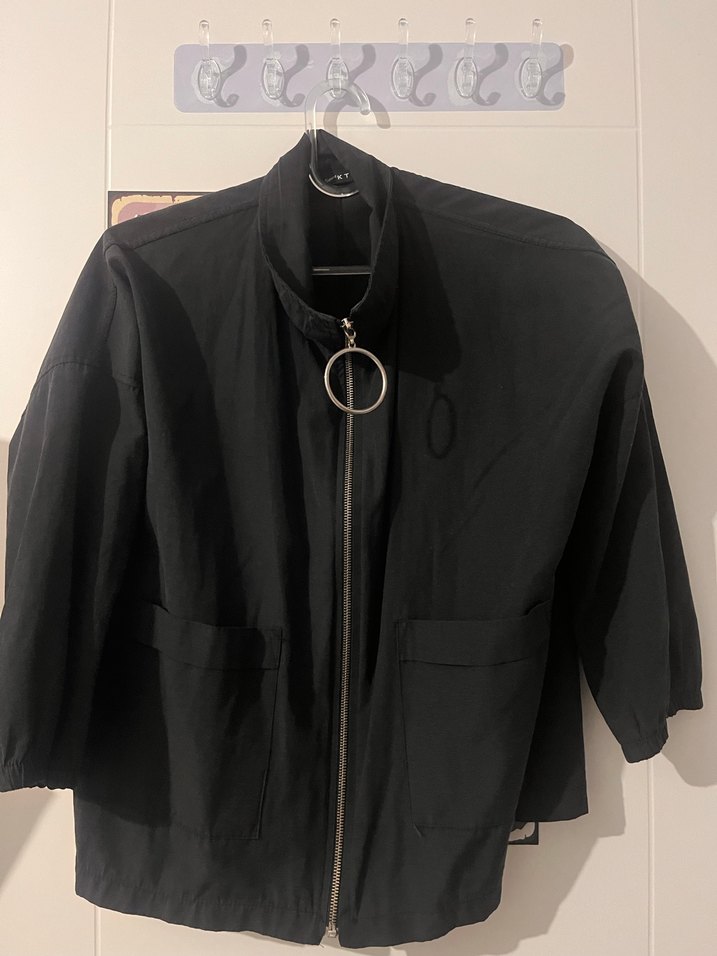 Siyah Midi Boy Keten Ceket - Görsel 2