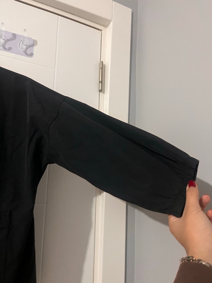 Siyah Midi Boy Keten Ceket - Görsel 3