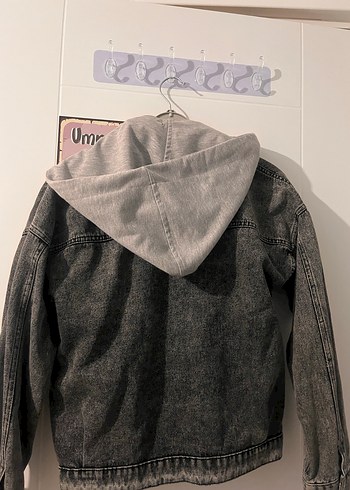 Diğer Gri Rahat Kesim Denim Ceket