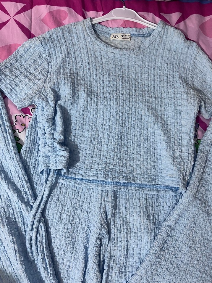 Mavi Kısa Kollu günlük ferah takım - Görsel 4