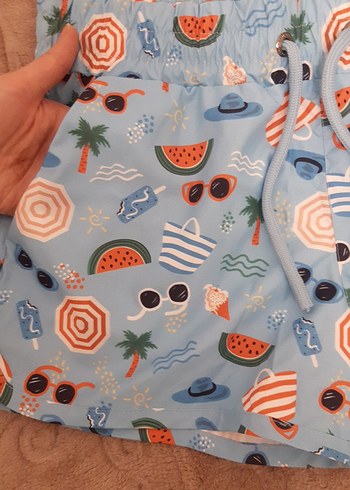 Renkli Desenli Şort Mayo - Görsel 2