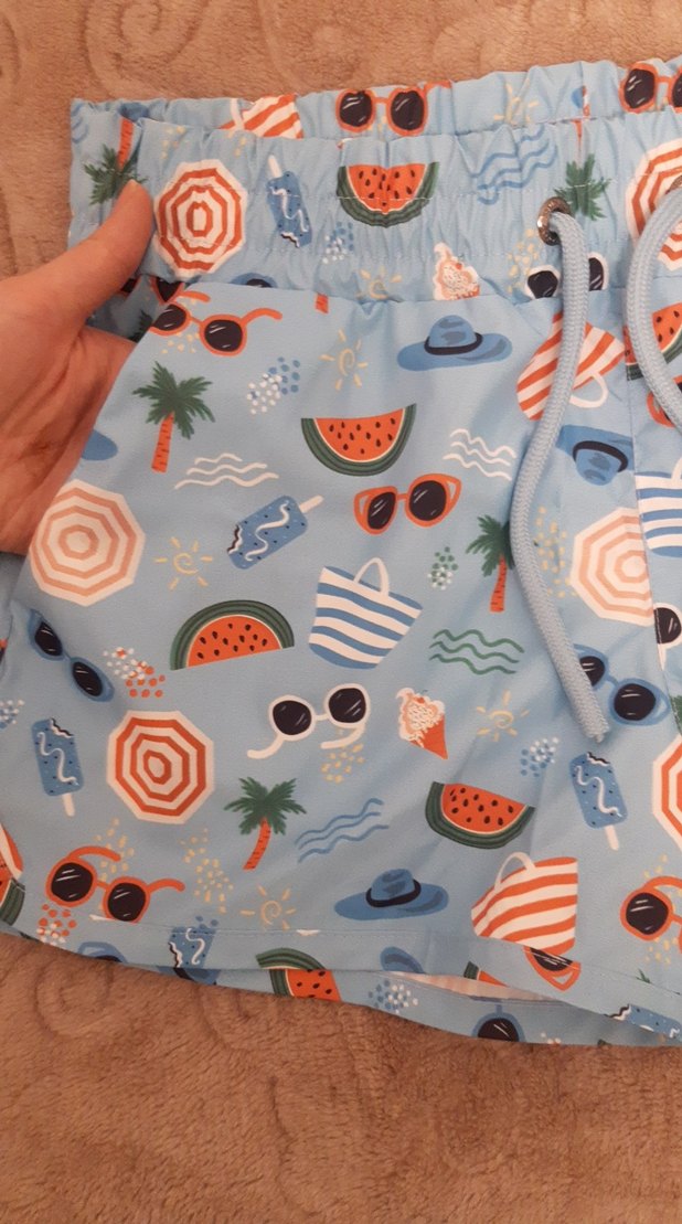 Renkli Desenli Şort Mayo - Görsel 2