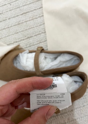 Zara Zara camel Süet Tokalı Babet