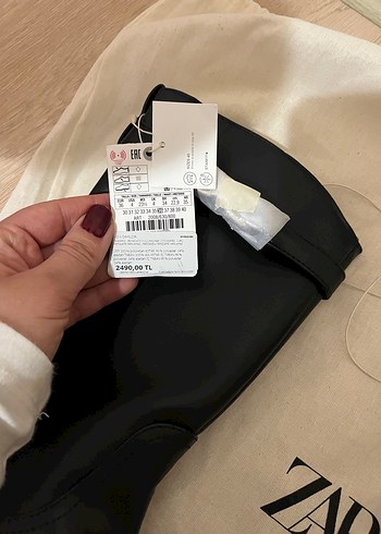 Zara Siyah Deri Tokalı Dizüstü Kadın Çizme - Görsel 2