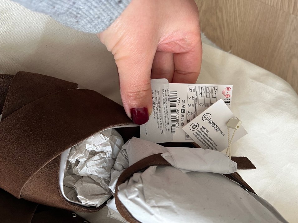 Zara  bu Kahverengi Süet Dolgu Topuklu Kadın Sandalet - Görsel 5