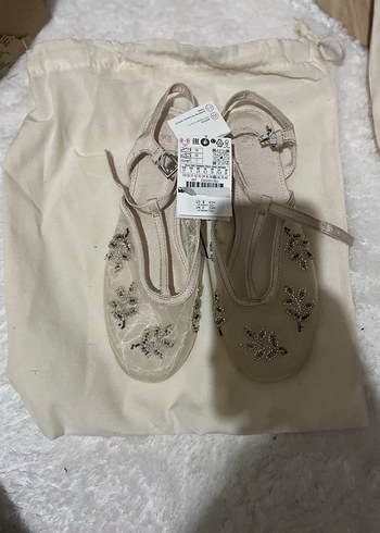 Zara Nakışlı Kadın Ayakkabı babet - Görsel 6