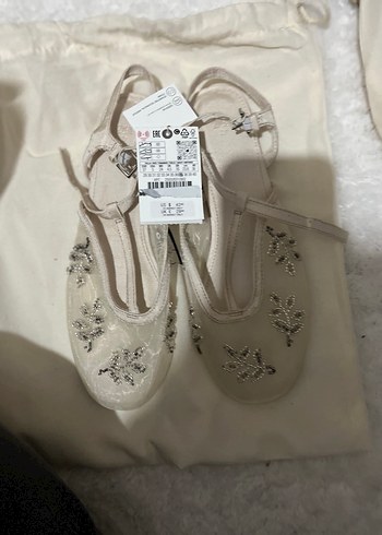 Zara Nakışlı Kadın Ayakkabı babet - Görsel 2