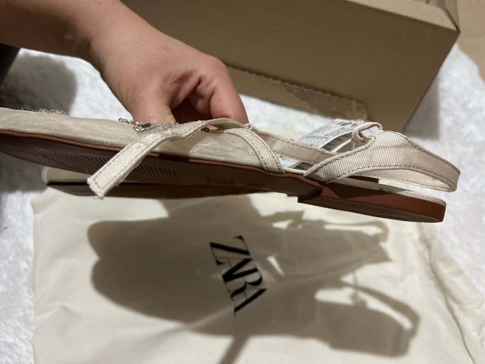 Zara Nakışlı Kadın Ayakkabı babet - Görsel 5