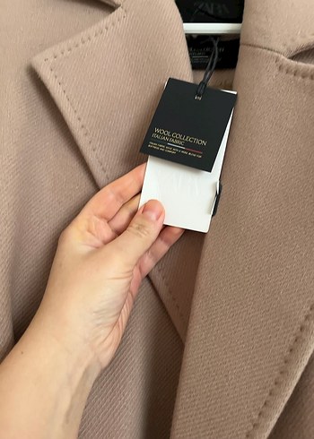 Zara Bej Kadın Süet Kuşaklı Uzun Kaban - Görsel 2