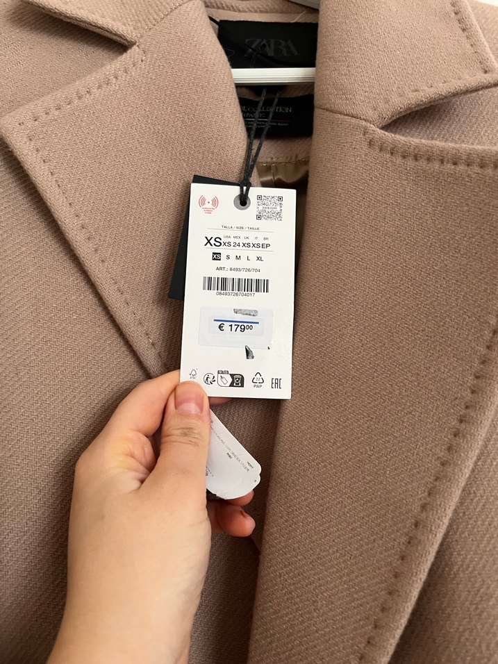 Zara Bej Kadın Süet Kuşaklı Uzun Kaban - Görsel 3