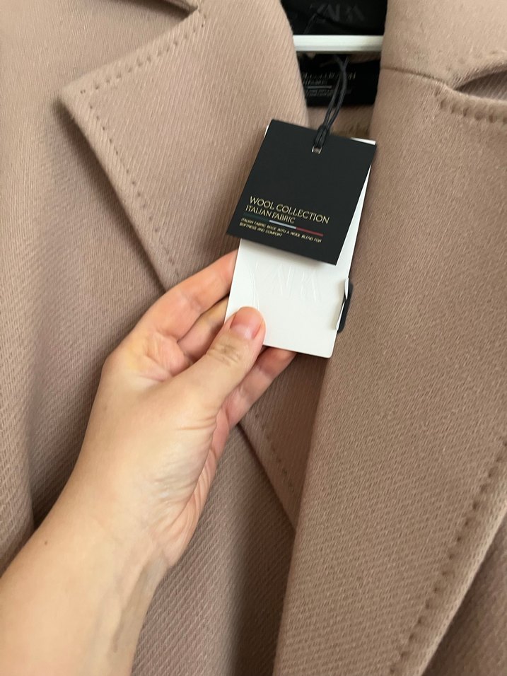 Zara Bej Kadın Süet Kuşaklı Uzun Kaban - Görsel 2