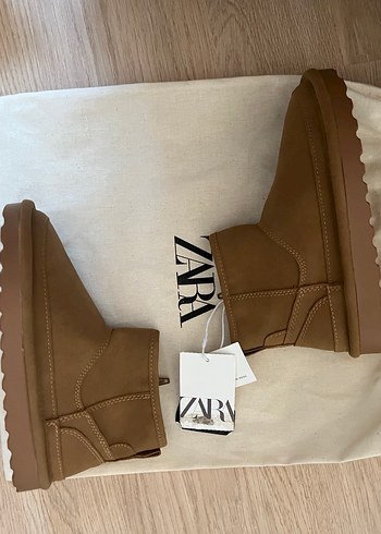 Zara çocuk Kahverengi Süet Dolgu Topuk Bot