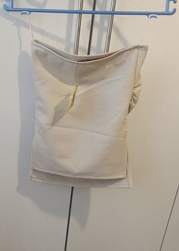 Bej Drapeli Kolsuz Kadın Bluz - Görsel 2