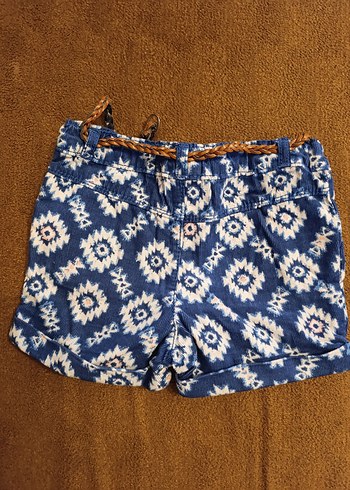 Renkli Desenli Mini Şort Kadife - Görsel 2