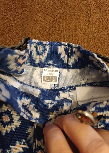 Renkli Desenli Mini Şort Kadife - Görsel 3