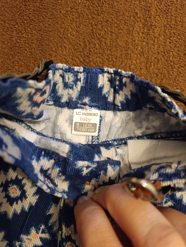 Renkli Desenli Mini Şort Kadife - Görsel 3