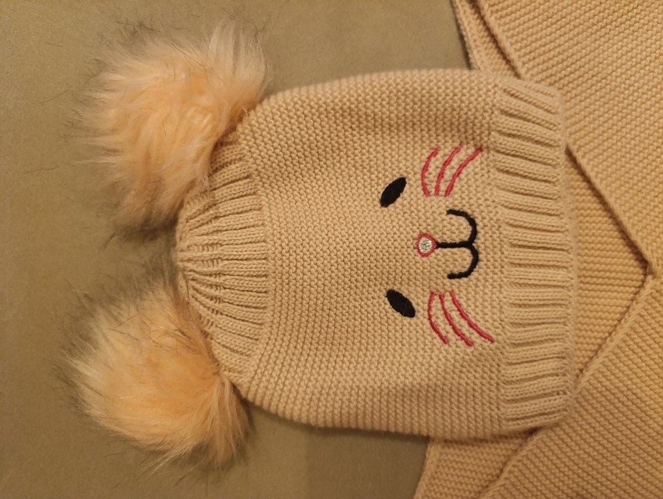 Örgü Çocuk Bere ve Atkı Seti - Görsel 3