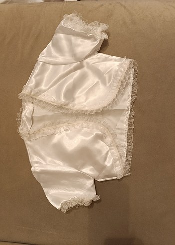 Kız Çocuk Beyaz Dantelli Saten Bolero - Görsel 2