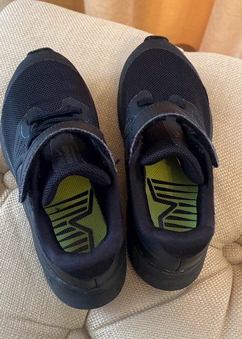 27 Beden siyah Renk Siyah Erkek Çocuk Spor Ayakkabı Velcro