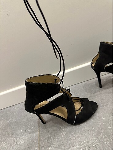 39 Beden Nine west topuklu siyah süet ayakkabı