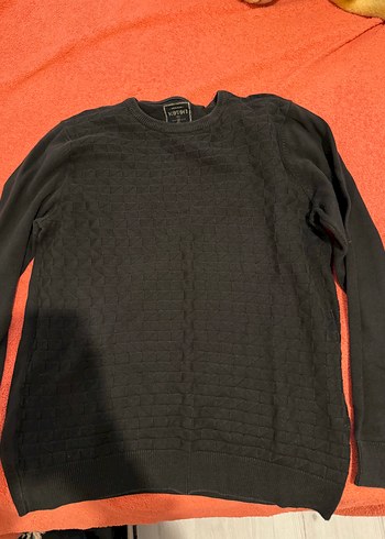 Siyah Erkek İnce Örgü Sweatshirt KOTON
