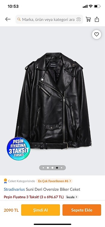 xs Beden siyah Renk Stradivarius deri ceket