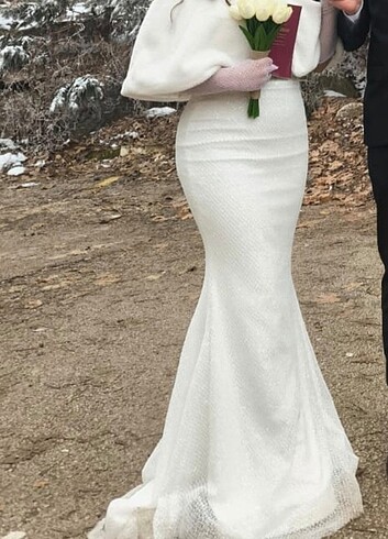 vintage Nikah elbisesi kuyruklu balık