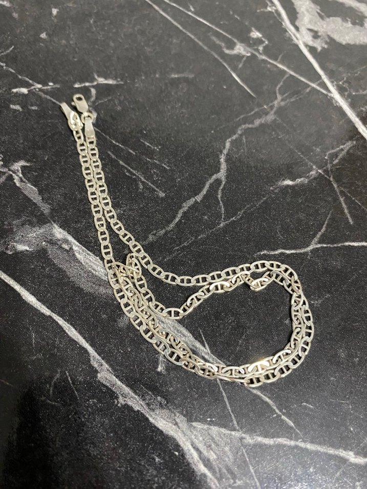 925 ayar gümüş Erkek Zincir Kolye - Görsel 2