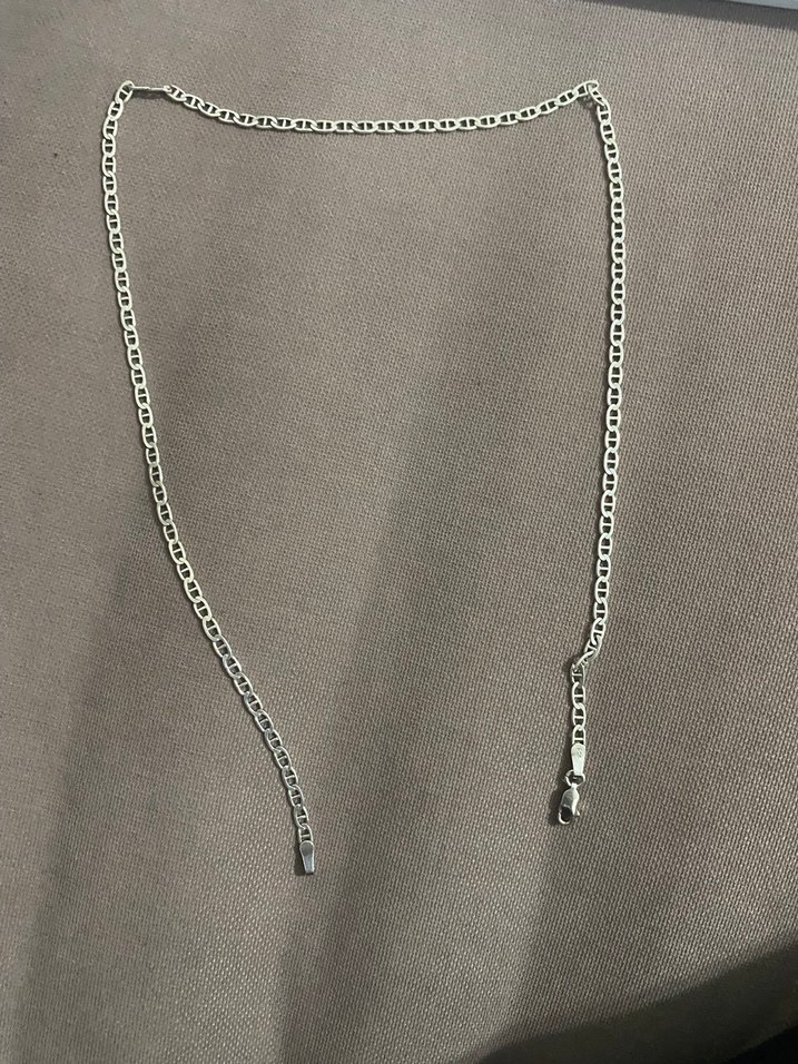 925 ayar gümüş Erkek Zincir Kolye - Görsel 4