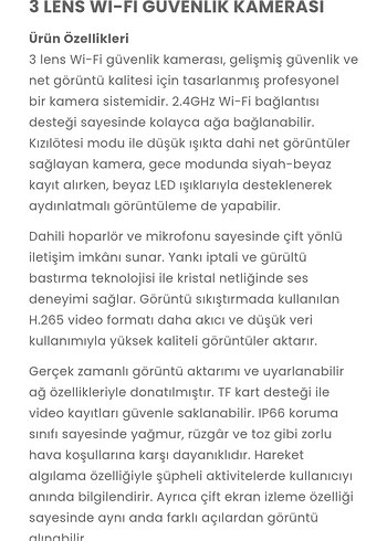 3 Lens Wi-Fi Güvenlik Kamerası - Görsel 5