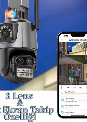3 Lens Wi-Fi Güvenlik Kamerası - Görsel 3