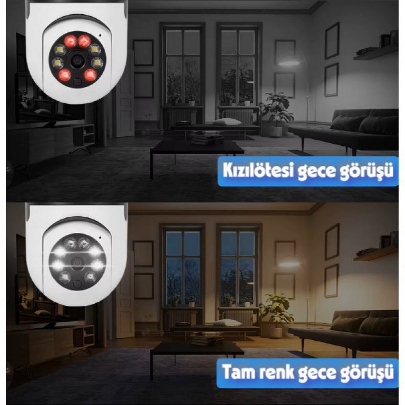 Duy girişli kablosuz ampul kamera - Görsel 2