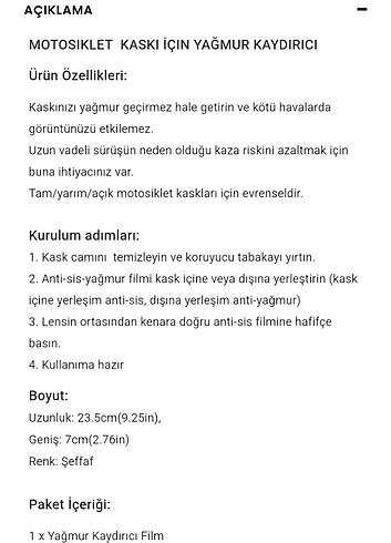 MOTOSİKLET KASKI İÇİN YAĞMUR KAYDIRICI  - Görsel 5