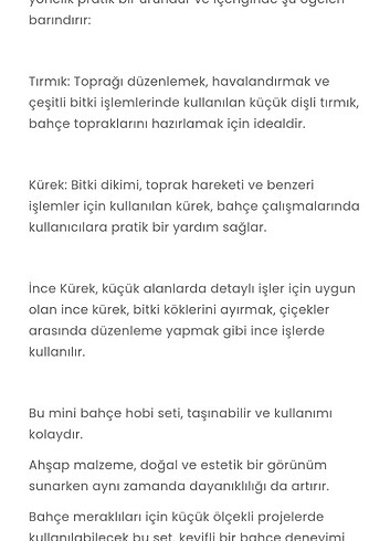 Beden Mini hobi bahçe seti 3 adet
