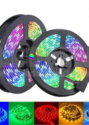 RGB şerit 5 metre 16 renkli kumandalı adaptörülü