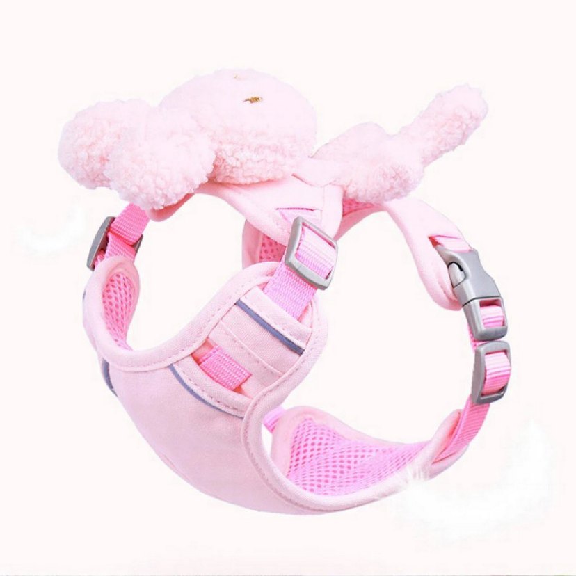 EVCİL HAYVAN PELUŞ AYICIKLI GÖĞÜS GEZDİRME TASMASI SETİ - Görsel 3