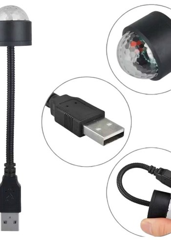 Renkli USB Diskli Döner Disko Işığı - Görsel 5