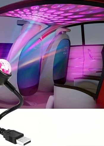 Renkli USB Diskli Döner Disko Işığı - Görsel 2