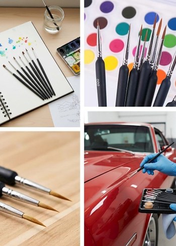 10 ADET HOBİ VE ARABA İNCE DETAY RÖTUŞ FIRÇA SETİ - Görsel 2