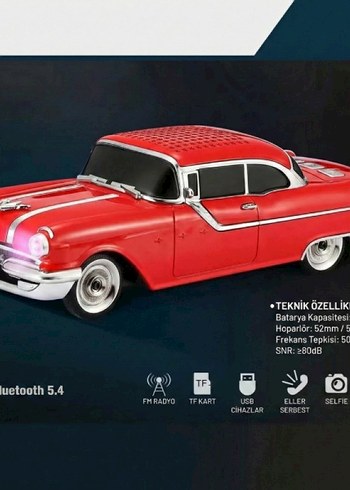 PONTIAC KLASİK ARABA TASARIMLI BLUETOOTH HOPARLÖR - Görsel 2