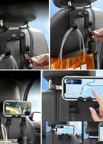 Araba Koltuğu Telefon Tutucu Siyah-Gri - Görsel 4