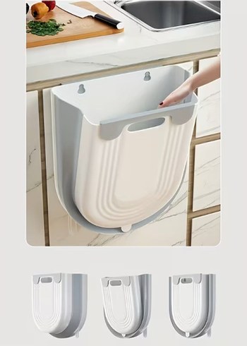 KATLANABİLİR MUTFAK ÇÖP KOVASI TORBA HAZNELİ - Görsel 6