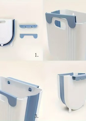 KATLANABİLİR MUTFAK ÇÖP KOVASI TORBA HAZNELİ - Görsel 5